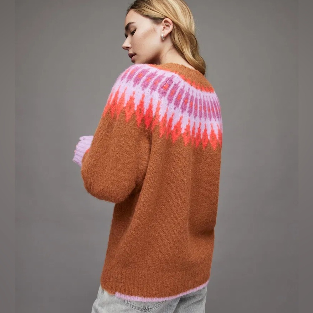 ALLSAINTS Falka Fairisle Sweater in Cami Multi - L - Picture 2 of 7